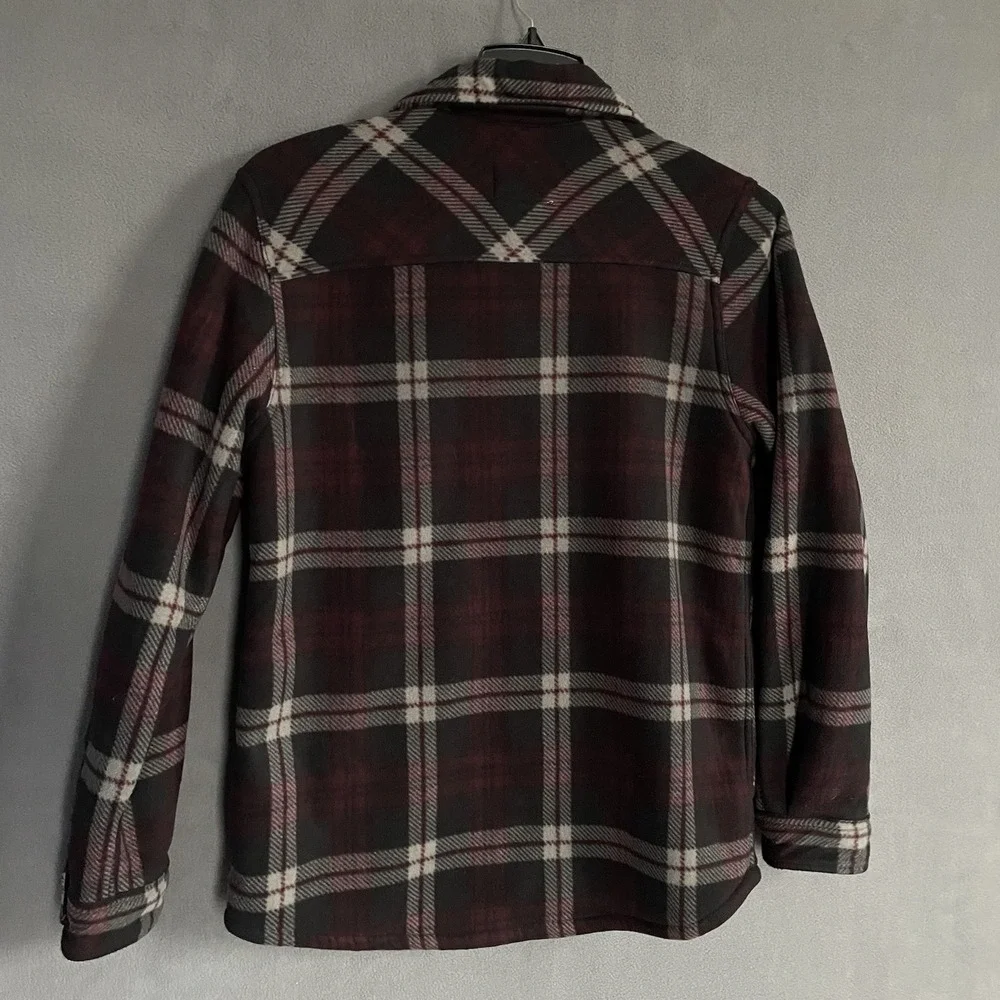 Boston Traders‎ Fleece/Sherpa Lined Flannel Maroon Plaid Med Mens